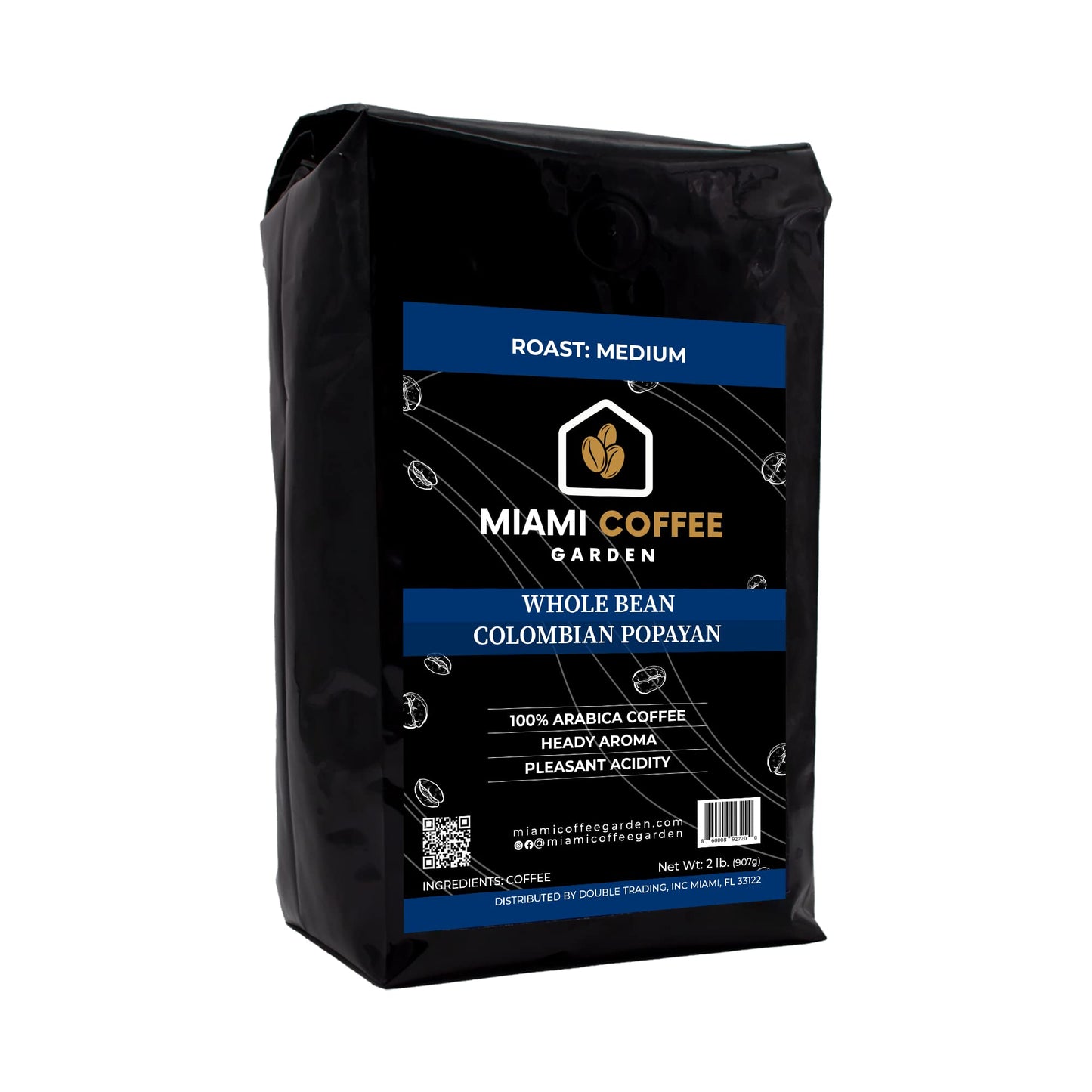 Colombian Popayan, Miami Coffee Garden, Medium Roast, Whole Coffee Beans