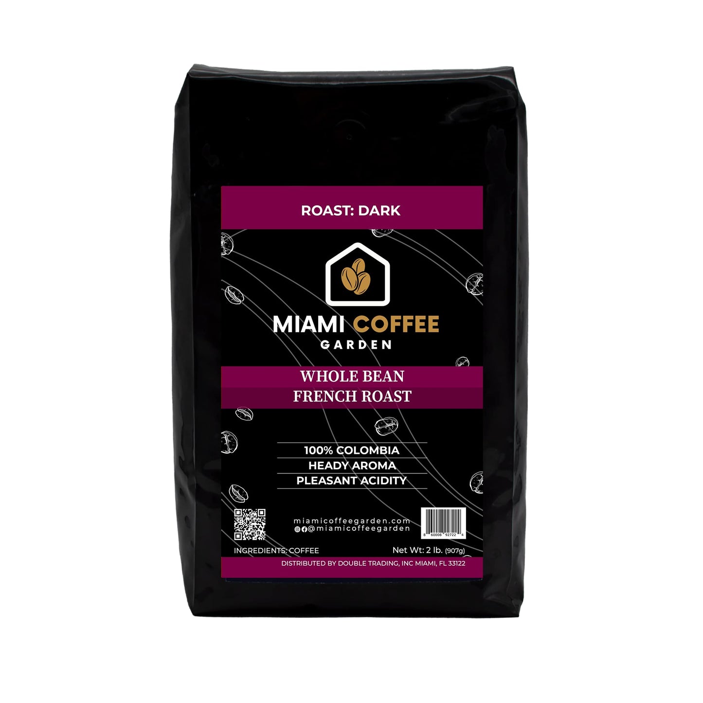 French Dark Roast, Miami Coffee Garden, Whole Coffee Beans, Fresh Roasted