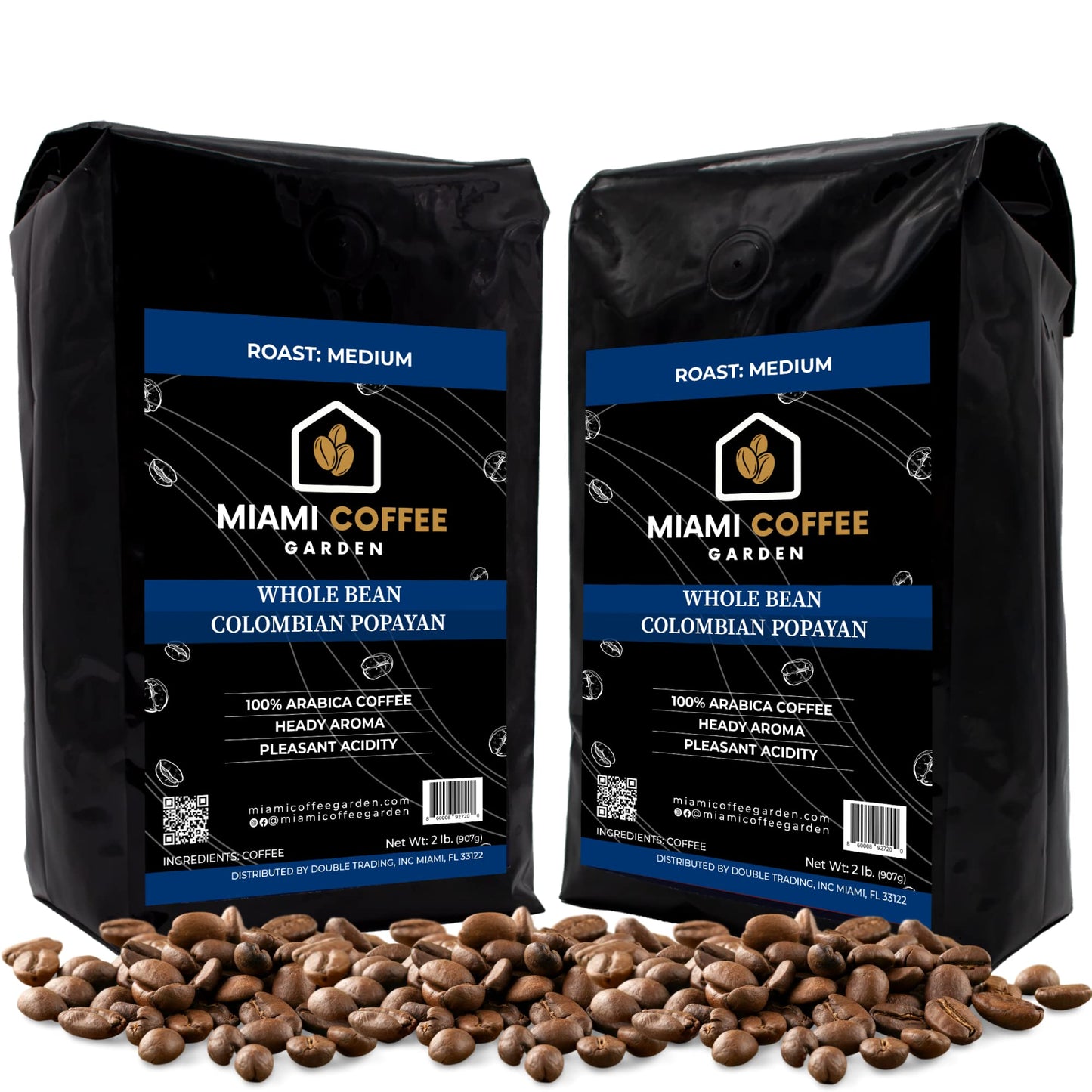 Colombian Popayan, Miami Coffee Garden, Medium Roast, Whole Coffee Beans