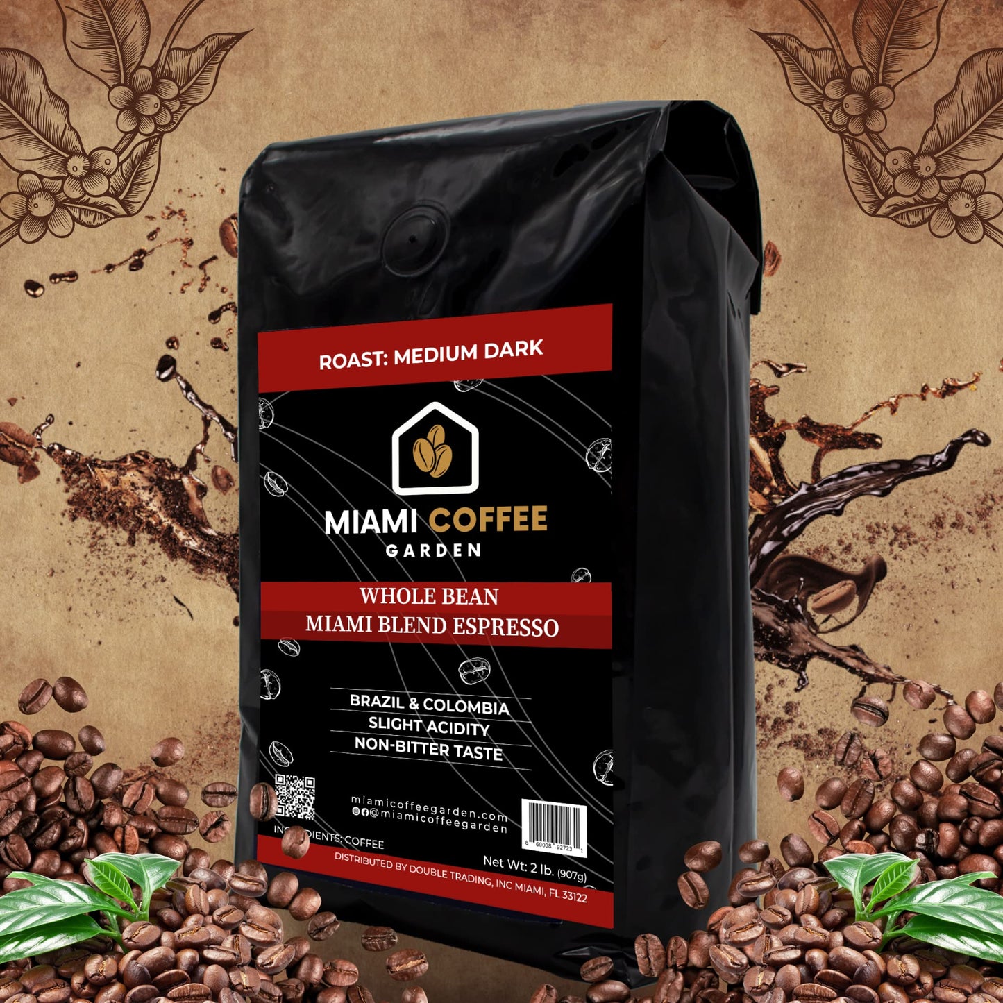 Miami Blend Espresso, Miami Coffee Garden, Medium Dark Roast, Whole Coffee