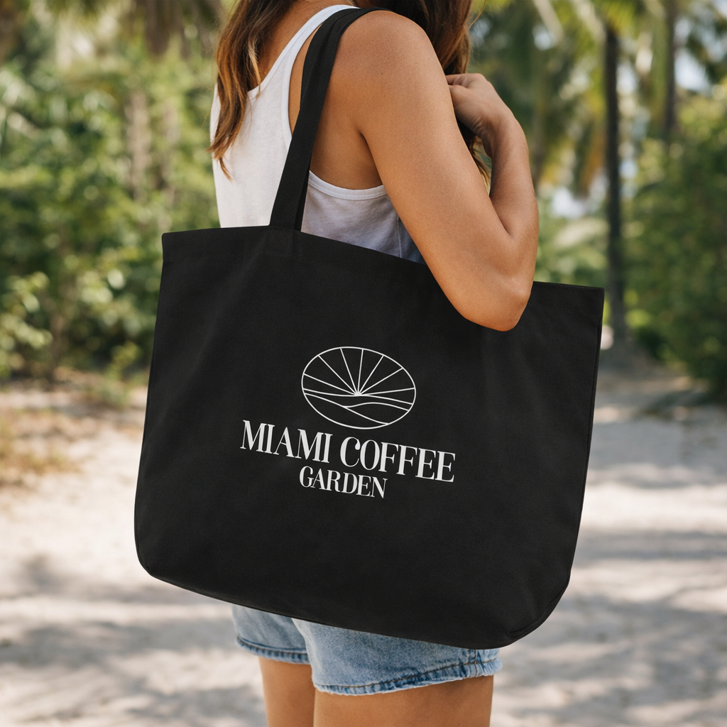 Miami Coffee Garden | MCG Lifestyle Large Organic Tote Bag, Coffee Culture Accessory for Active Lifestyles