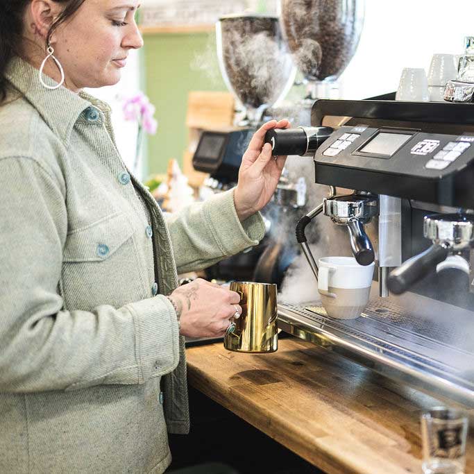 Colored Frothing Pitcher 12oz - Gold