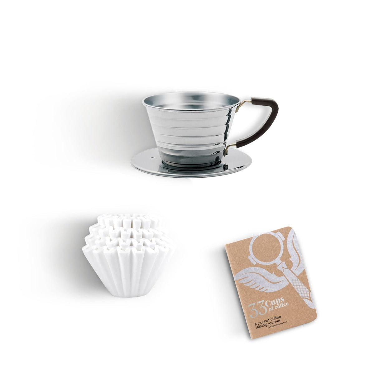 Kalita Wave 155 Basic Coffee Pour Over Kit - Stainless Steel
